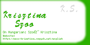 krisztina szoo business card